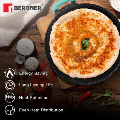 Bergner Eco Cast Iron 30cm Flat Multi Tawa (BGIN-6447)