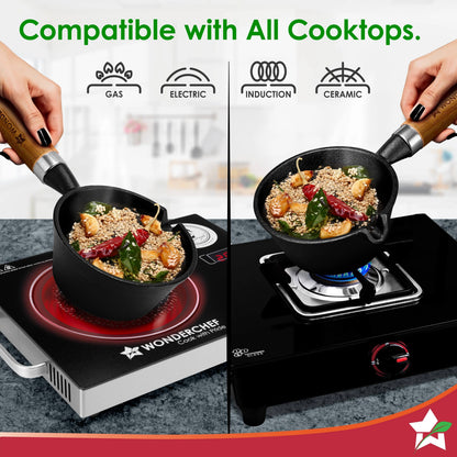 Wonderchef Ferro Lightweight Cast Iron Tadka Pan Pre-Seasoned