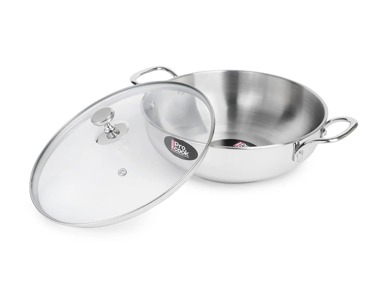 Milton ProCook Stainless Steel Kadhai with Glass Lid