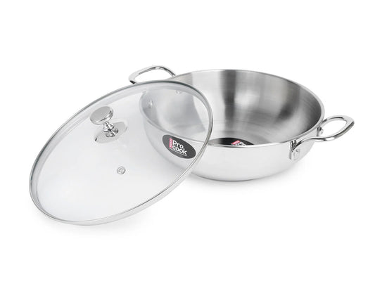 Milton ProCook Stainless Steel Kadhai with Glass Lid