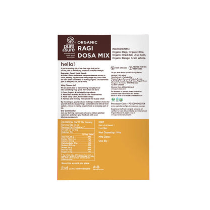 Pure & Sure Organic Ragi Dosa Mix - 250 gms