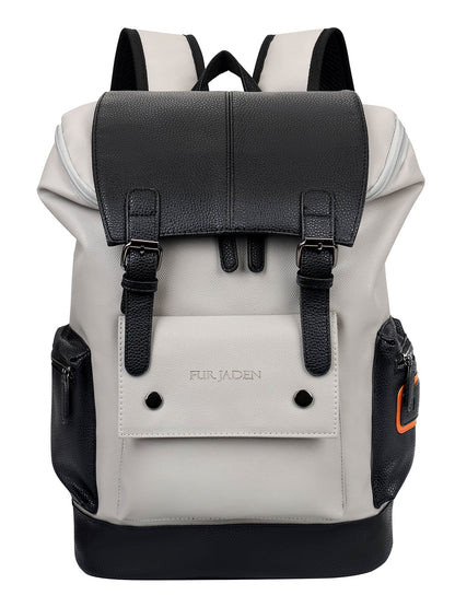 FUR JADEN Vegan Leather Anti Theft Casual Laptop Backpack with 15.6 Inch Laptop Pocket