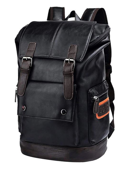 FUR JADEN Vegan Leather Anti Theft Casual Laptop Backpack with 15.6 Inch Laptop Pocket
