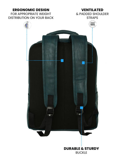 FUR JADEN Vegan Leather Stylish 15.6 Inch Laptop Backpack Travel Weekender Bag For Men Women