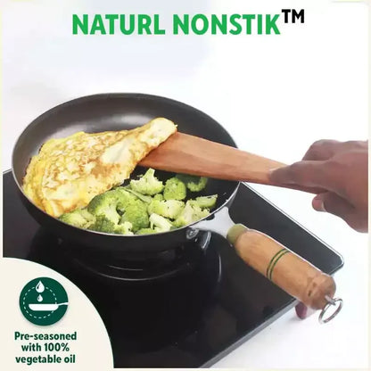The Indus Valley 100% Pure Iron Cookware Set - Tawa + Fry Pan + Kadai + Free Tadka Pan