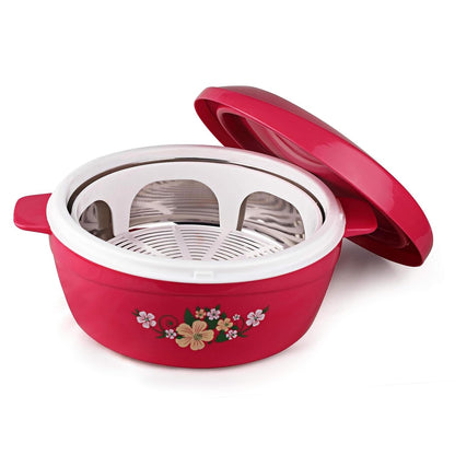 Cello Roti Plus Insulated Casserole Hot Pot Box Case with Lid 2000 ml Pink