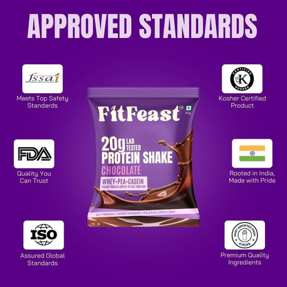 FitFeast Protein Shake Sachet - Pack of 7(20g Each Pack)