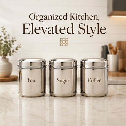 Kraft Prime Stainless Steel Canister Set 3 Pc