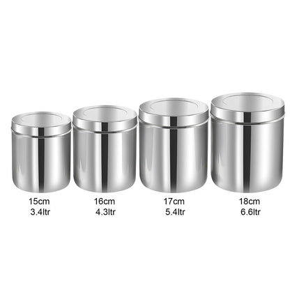 Kraft Deep Stainless Steel Kitchen Storage Dabba Set of 4 – 10 cm x 14 cm