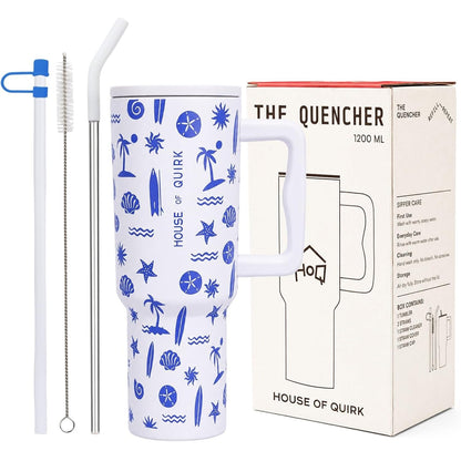 House of Quirk 1200ML Stainless Steel Tumbler with Handle & Lid - Seanova