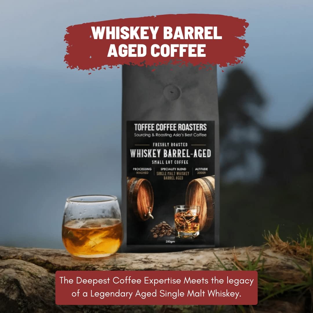 Toffee Coffee Roasters Single Malt Whiskey Barrel Aged Coffee