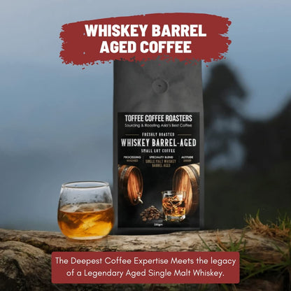 Toffee Coffee Roasters Single Malt Whiskey Barrel Aged Coffee