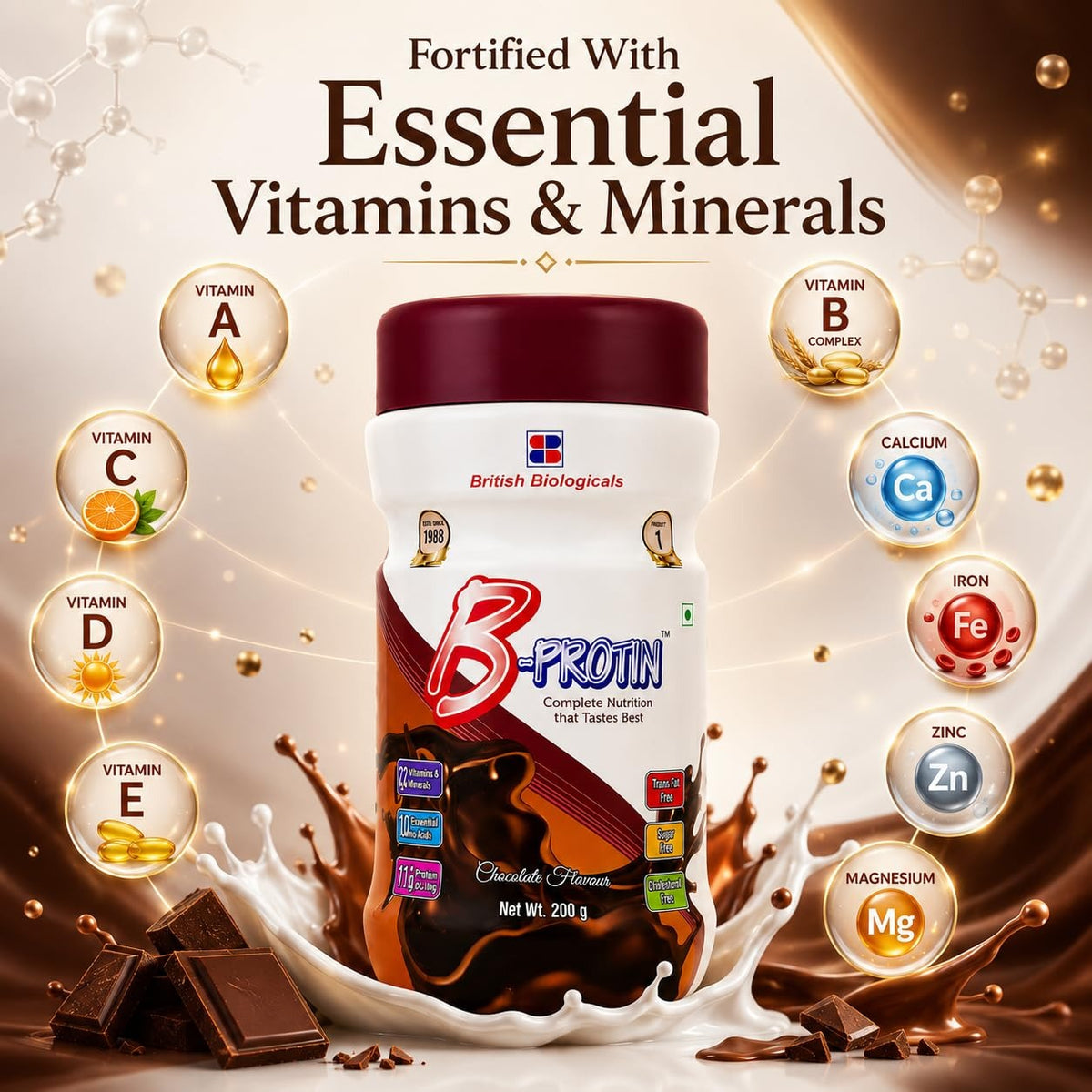 British Biologicals B-Protin Powder Chocolate Flavour
