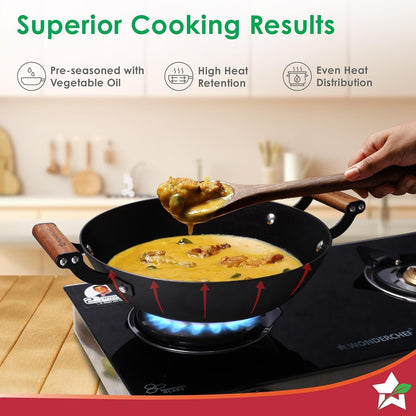 Wonderchef Pre-Seasoned Ferro Light 28cm Kadhai