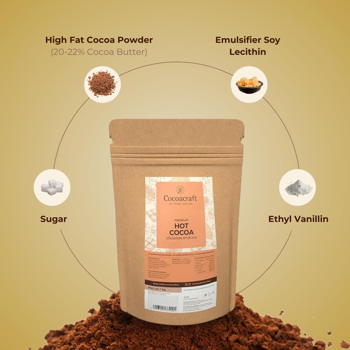 Cocoacraft Hot Cocoa Chocolate Mix - 1Kg