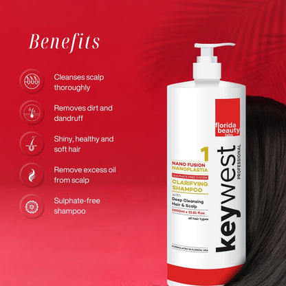 Keywest Professional Nanoplastia Sulfate Free Clarifying Shampoo - 1000ml