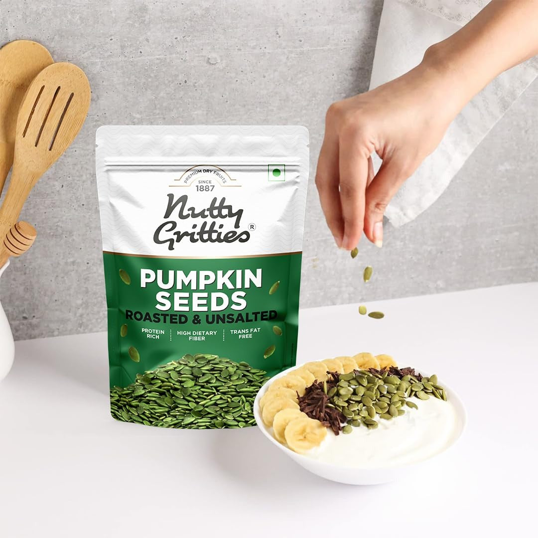 Nutty Gritties Roasted Unsalted Pumpkin Seeds - 200g