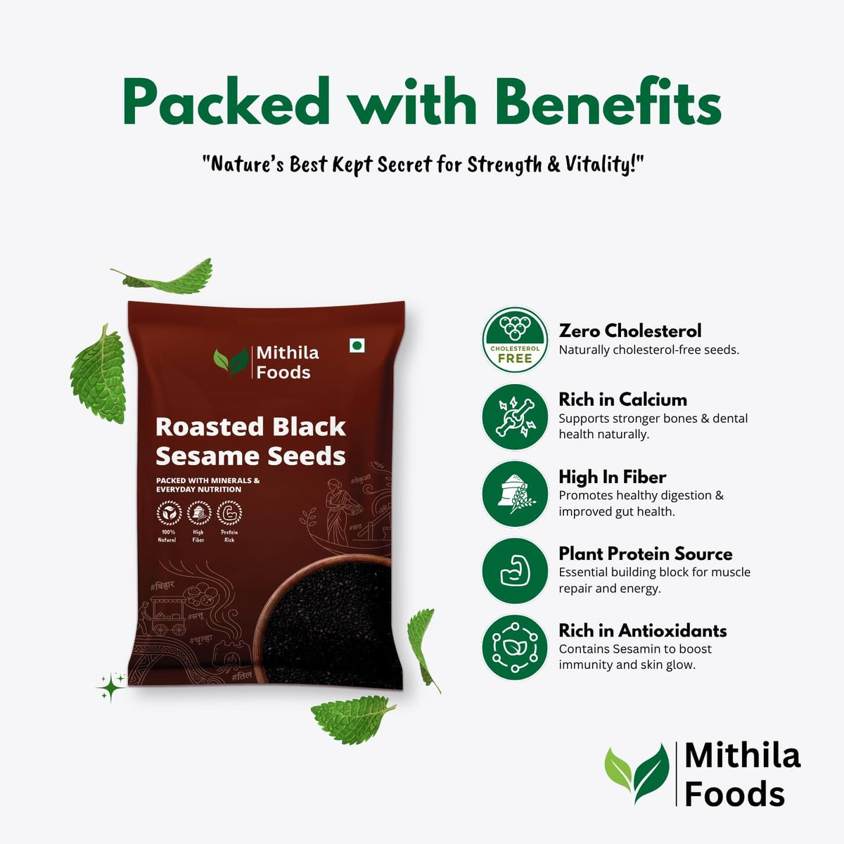 Mithila Foods Roasted Black Sesame Seeds