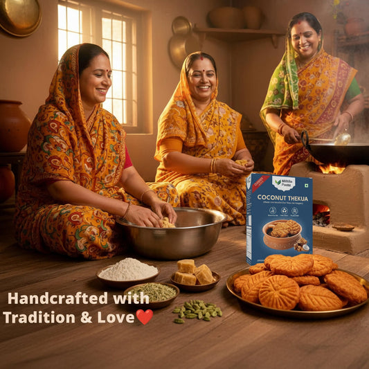 Mithila Foods Bihari Coconut Thekua with Desi Ghee, Jaggery & Sesame Seeds