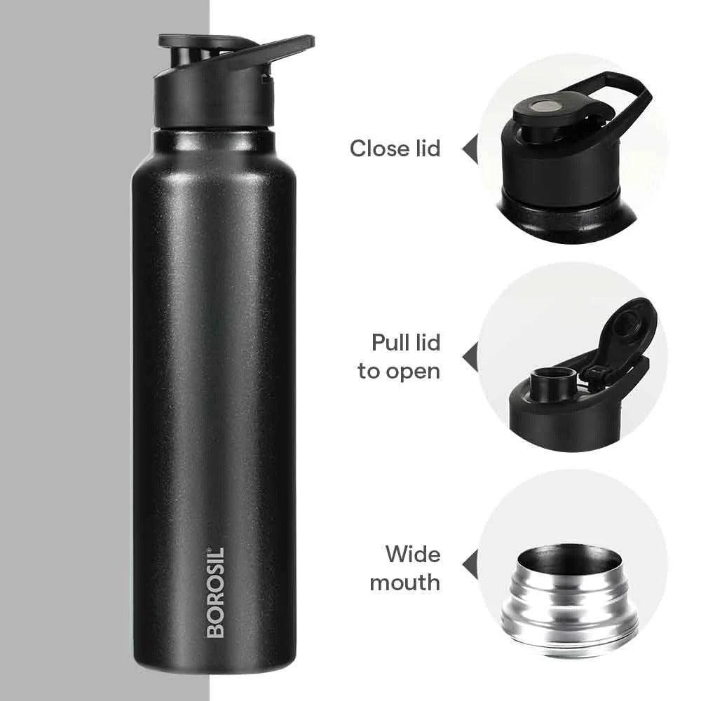 Borosil SipFresh Stainless Steel Single Wall Bottle Galaxy 1L