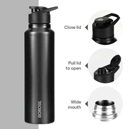 Borosil SipFresh Stainless Steel Single Wall Bottle Galaxy 1L