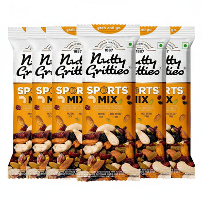 Nutty Gritties Grab And Go Sports Mix - Pack of 6(40g Each Pack)