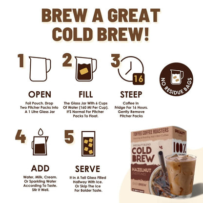 Toffee Coffee Roasters Hazelnut Cold Brew Packs