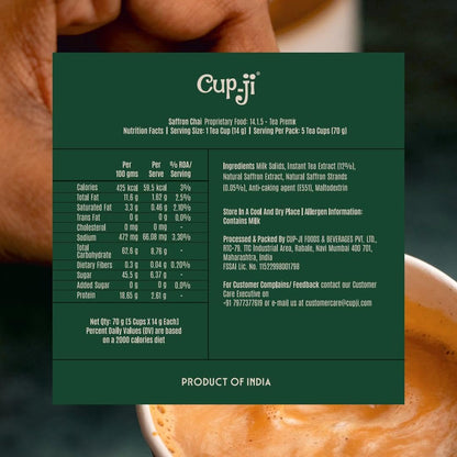 Cup-Ji Saffron Chai Premix Cups - 7 Cups