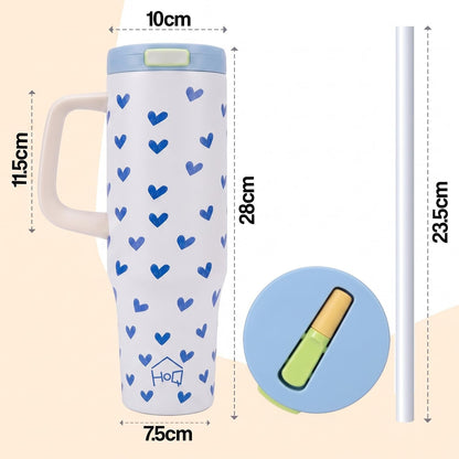 House of Quirk 1200ML Stainless Steel Tumbler -  (True Blue)