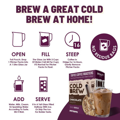 Toffee Coffee Roasters Cold Brew Dark Chocolate and Nutty Roasted Coffee Bags