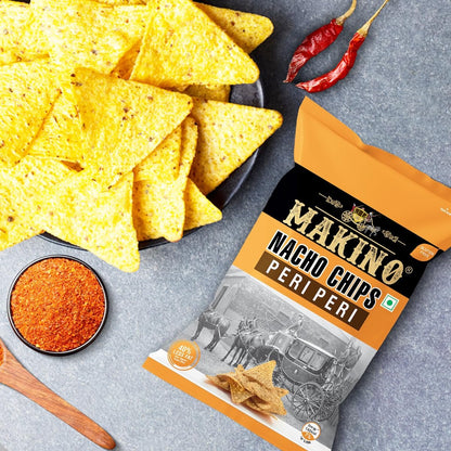 Makino Nacho Chips Peri Peri Flavour - Pack of 3(150g Each Pack)