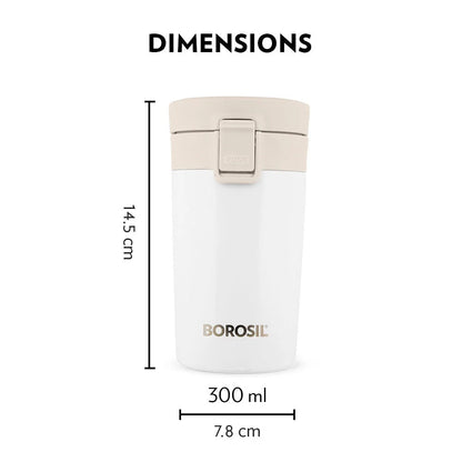 Borosil CoffeeMate Insulated Mug White 300ml Double Wall