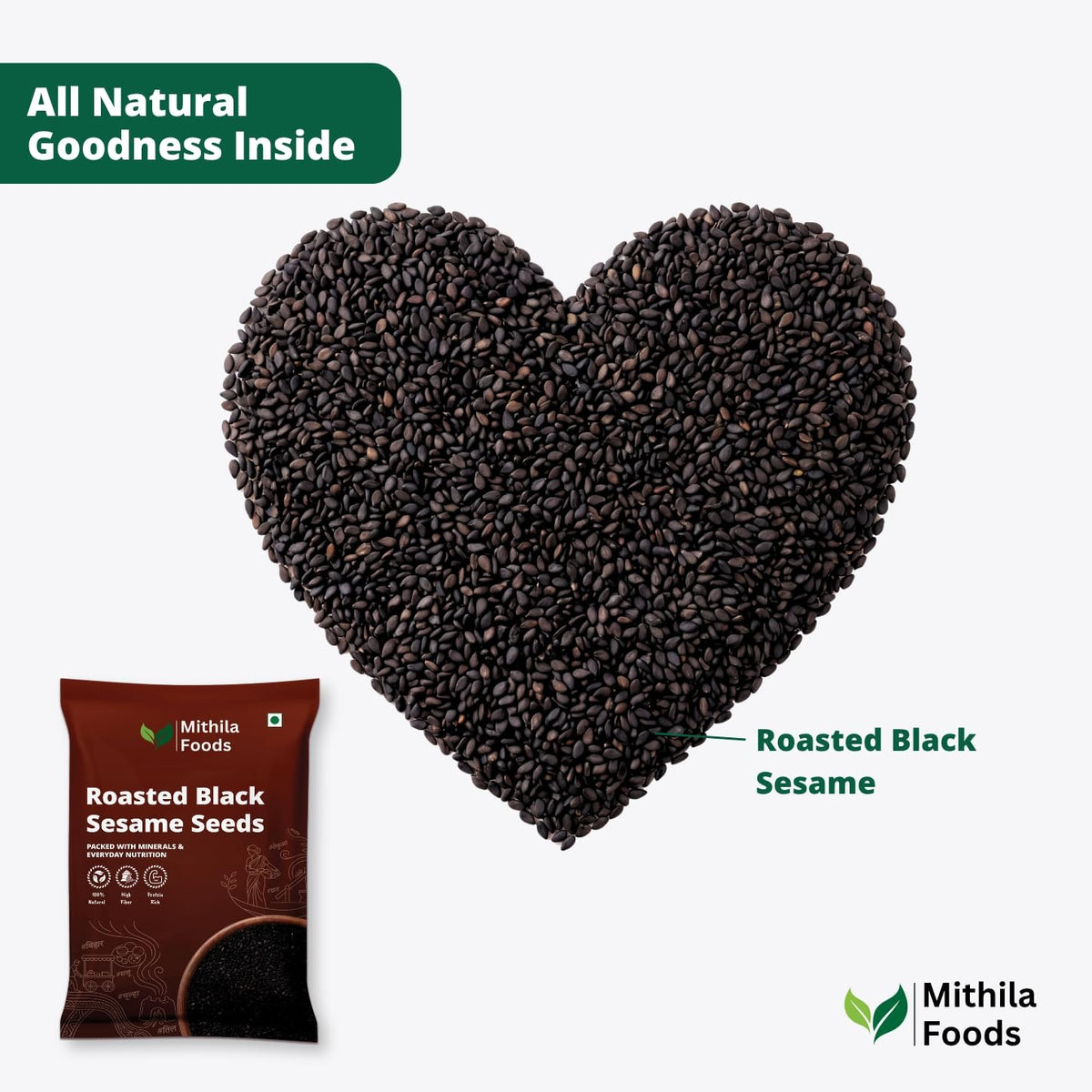 Mithila Foods Roasted Black Sesame Seeds