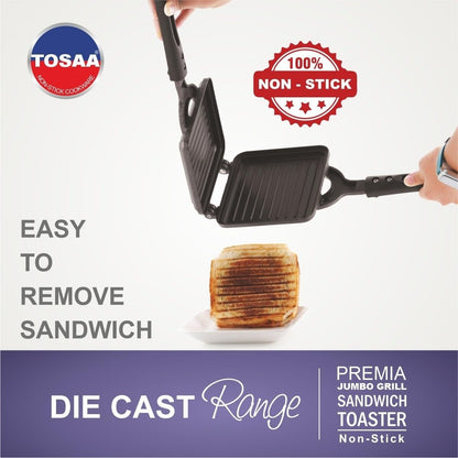 Tosaa Premia Jumbo Grill Sandwich Toaster Gas Non-Stick