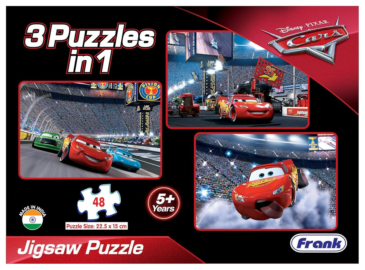 Frank Disney Pixar Cars 3 (48 Pieces) 3 in 1 Jigsaw Puzzle for Kids