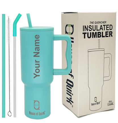 House of Quirk 1200ML Custom Name Tumbler – Terquoise