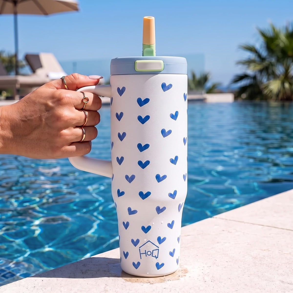 House of Quirk 1200ML Stainless Steel Tumbler -  (True Blue)