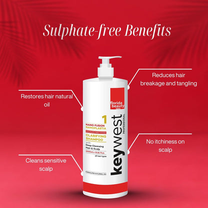 Keywest Professional Nanoplastia Sulfate Free Clarifying Shampoo - 1000ml