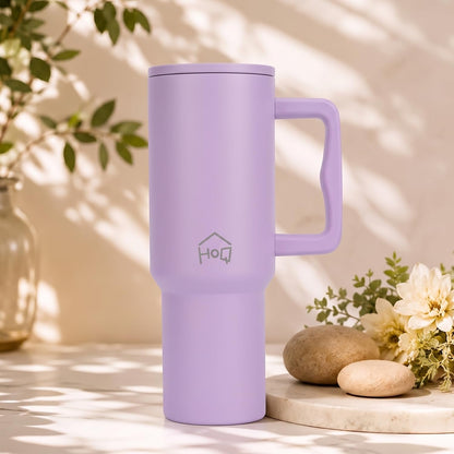House of Quirk 1200ML Stainless Steel Tumbler with Handle & Lid Lavender Mist