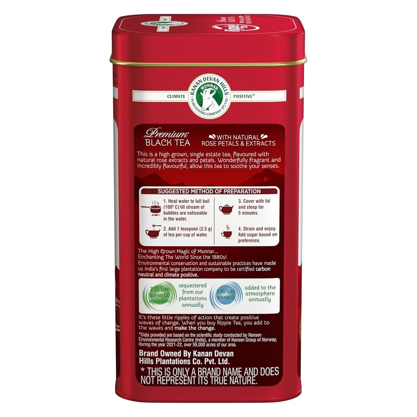 Ripple Premium Black Tea with Natural Rose Petals and Extracts - 125gm
