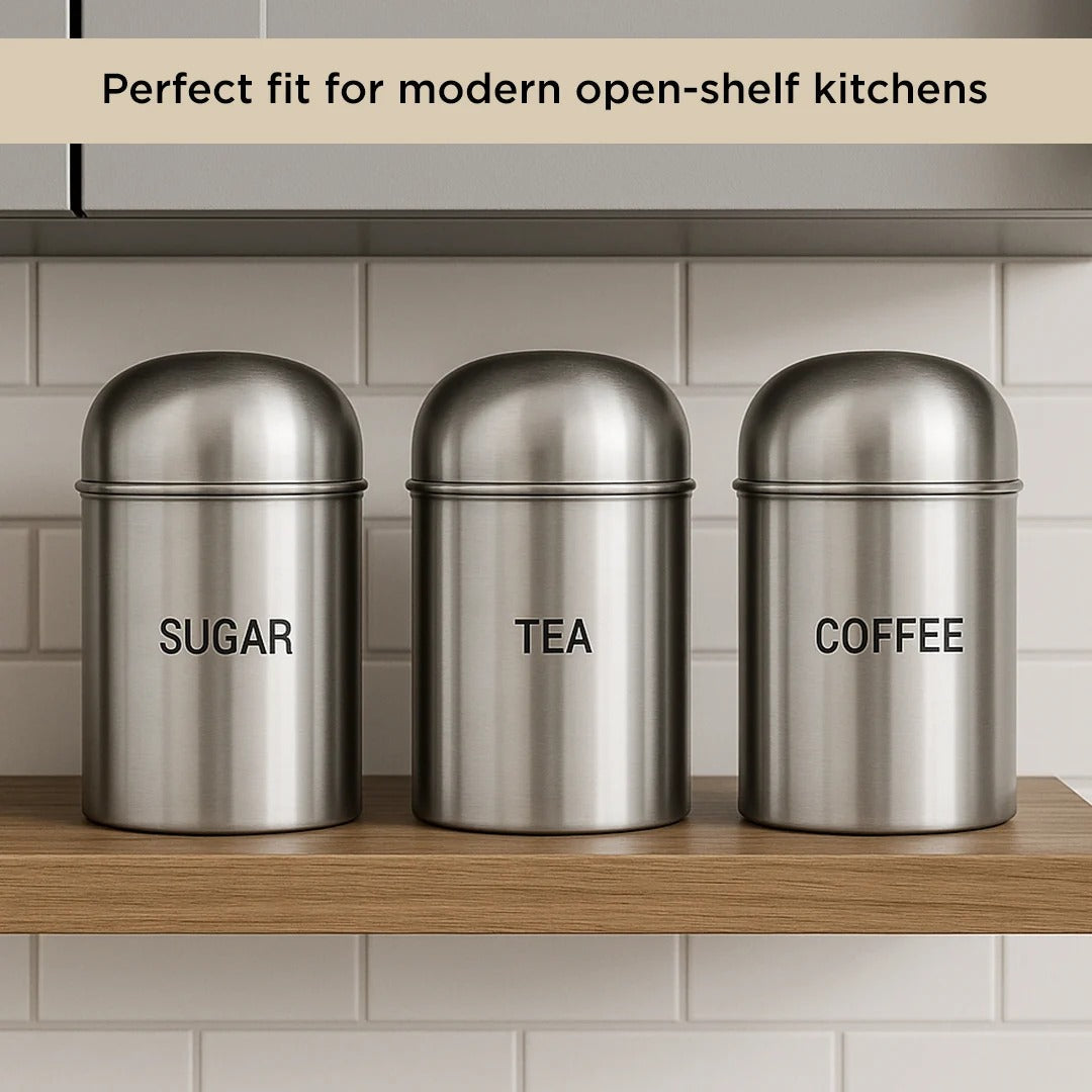 Kraft High Dome Stainless Steel Canister Set 2 & 3 Pc