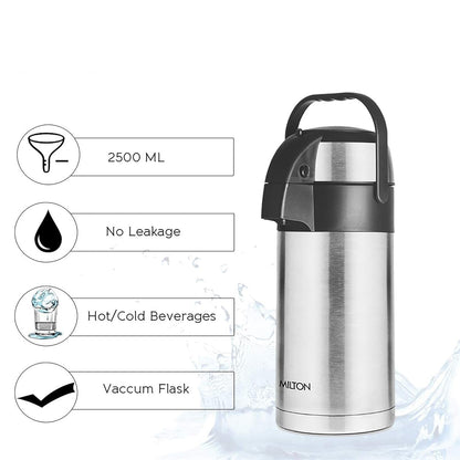 Milton Beverage Dispenser 2500 Flask,Steelplain