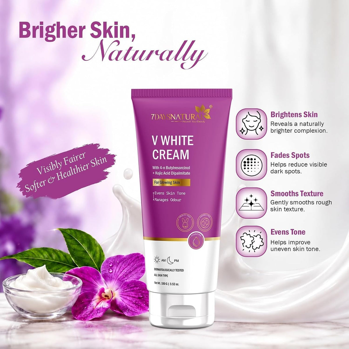 7Days Natural Vagi Glow Whitening Cream - 100 gms