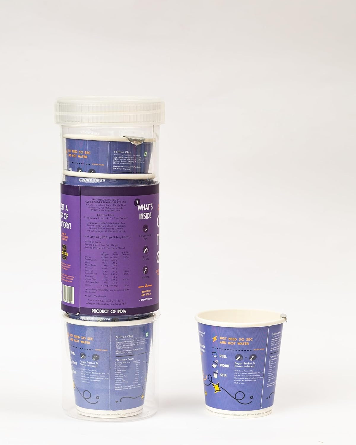 Cup-Ji Saffron Chai Premix Cups - 7 Cups