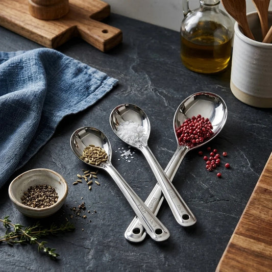 Kraft Stainless Steel Basting Oval Spoon No. 3, 4 & 5
