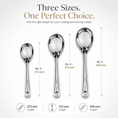 Kraft Stainless Steel Basting Oval Spoon No. 3, 4 & 5