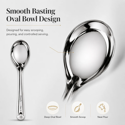 Kraft Stainless Steel Basting Oval Spoon No. 3, 4 & 5