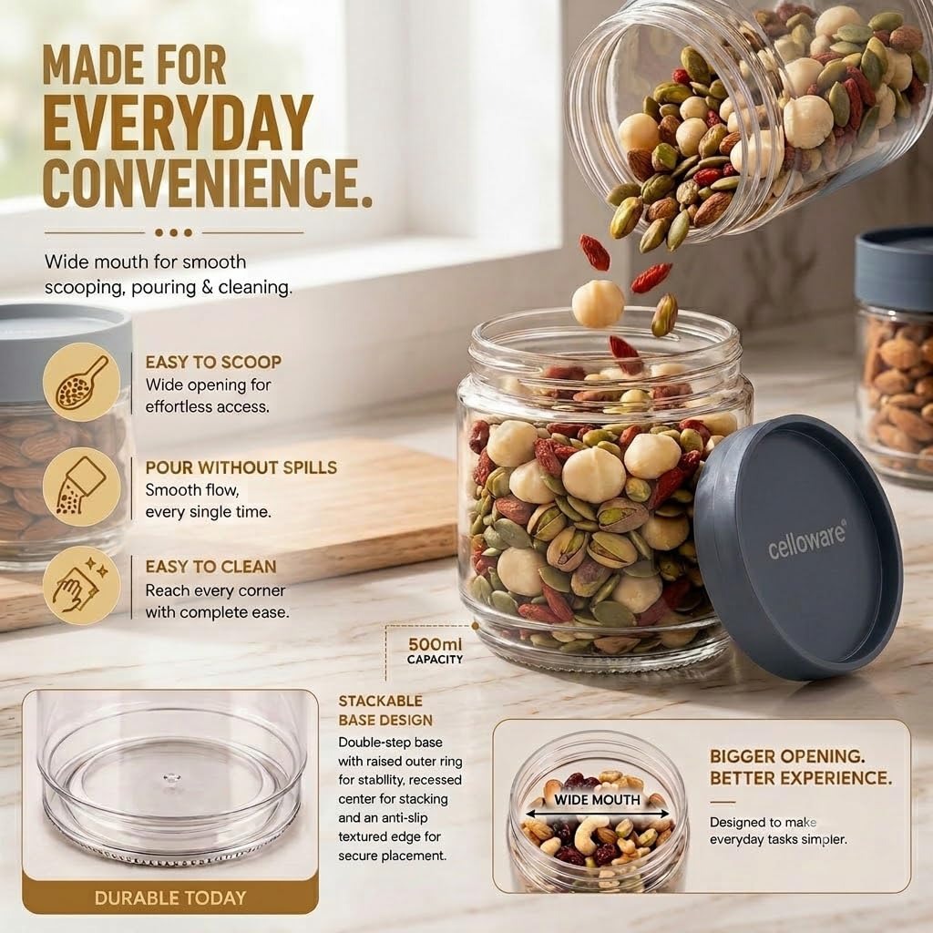Cello ModuStack Glassy Storage Jar Airtight