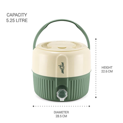 Milton Kool Pristine 7 Insulated Plastic Water Jug, 5.25 litres, Light Green