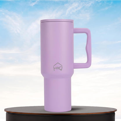 House of Quirk 1200ML Stainless Steel Tumbler with Handle & Lid Lavender Mist